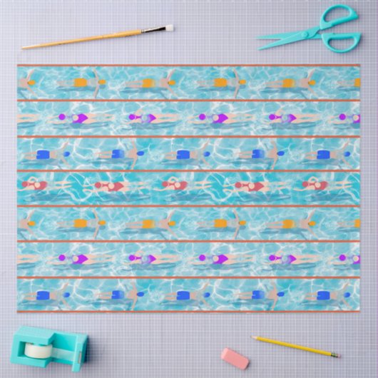Zwembad Zwembad Team Patroon Tissuepapier (Craft)