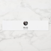 Zwembadbar met acht bal wit waterfles etiket (Enkel label)