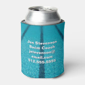 Zwembadbedrijf of zweminstructeur op maat blikjeskoeler (Blikje Voorkant)