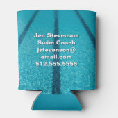 Zwembadbedrijf of zweminstructeur op maat blikjeskoeler (Achterkant)