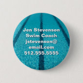 Zwembadbedrijf of zweminstructeur op maat ronde button 5,7 cm (Voorkant)