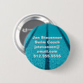 Zwembadbedrijf of zweminstructeur op maat ronde button 5,7 cm (Voorkant /achterkant)