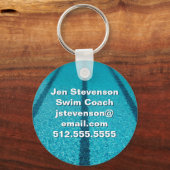 Zwembadbedrijf of zweminstructeur op maat sleutelhanger (Voorkant)