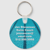 Zwembadbedrijf of zweminstructeur op maat sleutelhanger (Achterkant)