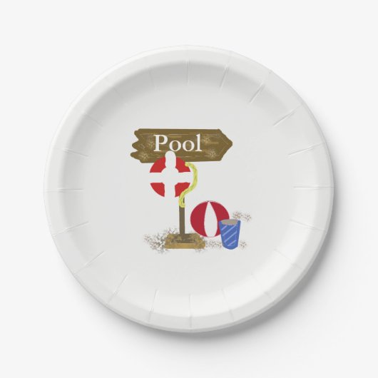 Zwembadbord Papieren Bordje (Voorkant)