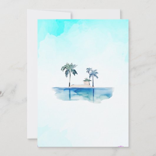 Zwembadbril Flamingo's Zomer Verjaardagsfeest Kaart (Achterkant)