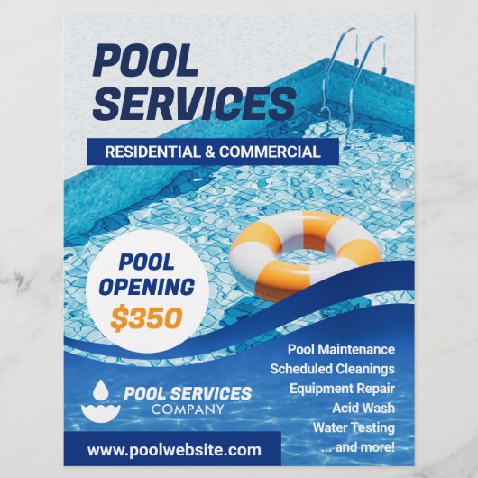 Zwembaddiensten bedrijf Flyer Sjabloon (Voorkant)
