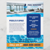 Zwembaddiensten bedrijf Flyer Sjabloon (Achterkant)