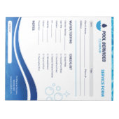 Zwembaddiensten | onderhoudsdienstformulier notitieblok (Voorkant)