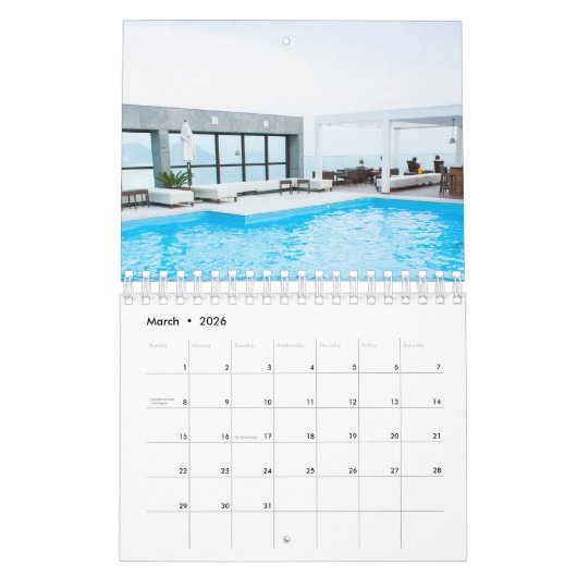 Zwembaden | Bedrijfskalender voor poolservices Kalender (Mar 2026)
