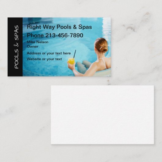 Zwembaden en spa's visitekaartje (Voorkant / Achterkant)