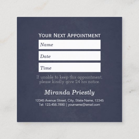 Zwembaden met zeer laag polig tandvlees afsprakenkaartje (Achterkant)