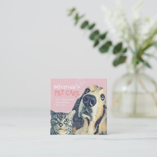 Zwembaden voor gezelschapsdieren en verzorgingssal afsprakenkaartje (Staand voorkant)