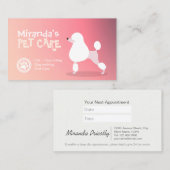 Zwembaden voor gezelschapsdieren en verzorgingssal afsprakenkaartje (Voorkant / Achterkant)