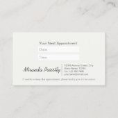 Zwembaden voor gezelschapsdieren en verzorgingssal afsprakenkaartje (Achterkant)