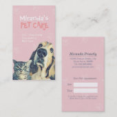 Zwembaden voor gezelschapsdieren en verzorgingssal afsprakenkaartje (Voorkant / Achterkant)