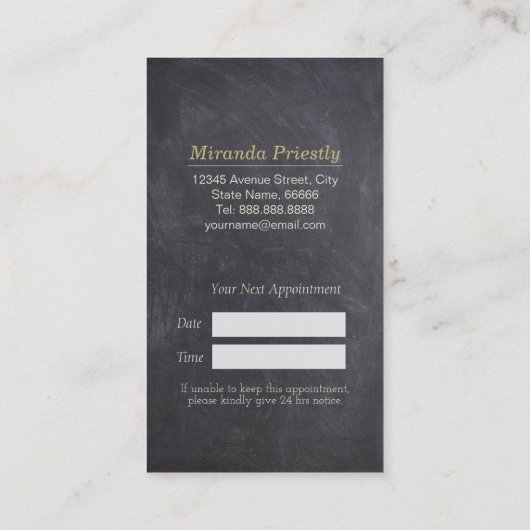 Zwembaden voor gezelschapsdieren en verzorgingssal afsprakenkaartje (Achterkant)