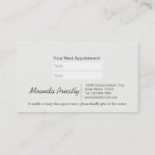 Zwembaden voor gezelschapsdieren en verzorgingssal afsprakenkaartje (Achterkant)