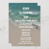 Zwembadfeest 6e verjaardag Zesde Strand Water Art  Kaart (Voorkant / Achterkant)