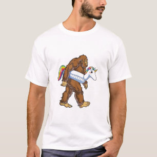 Zwembadfeest Bigfoot Eenhoorn Drijver Grappige Sas T-shirt