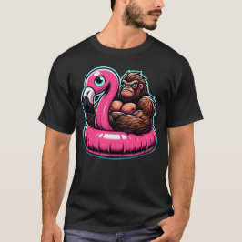 Zwembadfeest Bigfoot Flamingo T-shirt