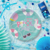 Zwembadfeest Eenhoorn Roze en Paarse Verjaardag Papieren Bordje (Feest)