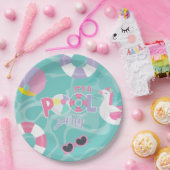 Zwembadfeest Eenhoorn Roze en Paarse Verjaardag Papieren Bordje (Feest)