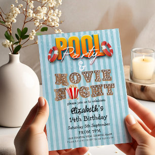 Zwembadfeest en filmavond kaart
