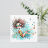 Zwembadfeest, enz. Uitnodiging (Staand voorkant)