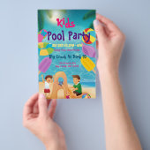 Zwembadfeest Flyer voor Kinderen (Hand)