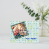 Zwembadfeest Foto Uitnodiging Briefkaart (Staand voorkant)