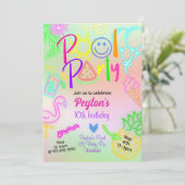 Zwembadfeest, Glow-feest, Neon-gloei in het donker Kaart (Staand voorkant)