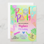 Zwembadfeest, Glow-feest, Neon-gloei in het donker Kaart (Voorkant / Achterkant)