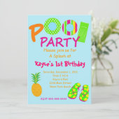 Zwembadfeest Kaart (Staand voorkant)