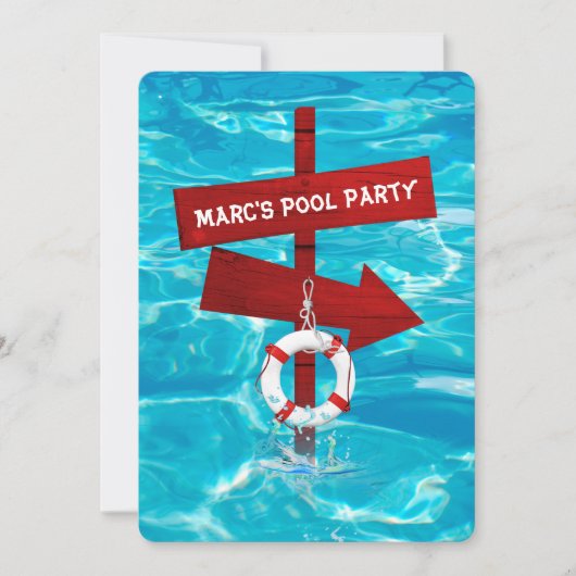 zwembadfeest kaart (Voorkant)