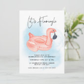 Zwembadfeest Let's Flamingle Flamingo Tienerverjaa Kaart (Staand voorkant)