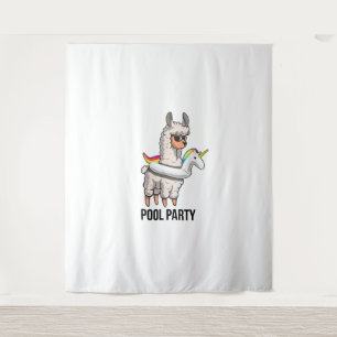 Zwembadfeest Llama Eenhoring Vlot T-Shirt Funny Ll Wandkleed