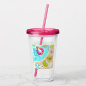 Zwembadfeest meisje in bikini zomerstrand acryl drinkbeker (Achterkant)