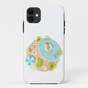 Zwembadfeest meisje in bikini zomerstrand Case-Mate iPhone case