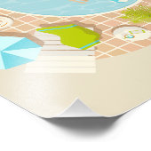 Zwembadfeest meisje in bikini zomerstrand foto afdruk (Hoek)