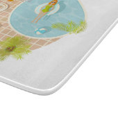 Zwembadfeest meisje in bikini zomerstrand snijplank (Hoek)