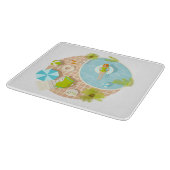 Zwembadfeest meisje in bikini zomerstrand snijplank (Hoek)