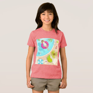 Zwembadfeest meisje in bikini zomerstrand Tri-Blend shirt