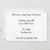 Zwembadfeest Mid-century Zwempak Kaart (Achterkant)