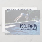 Zwembadfeest Mid-century Zwempak Kaart (Voorkant / Achterkant)