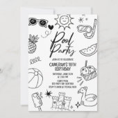 Zwembadfeest, Modern, Elke leeftijd, Strandfeest,  Kaart (Voorkant)