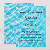 Zwembadfeest of Zwemfeest Kaart (Voorkant / Achterkant)