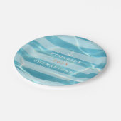 Zwembadfeest Shenanigans Nautical Aqua Papieren Bordje (Gekanteld)