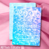 Zwembadfeest Strandfeest Zomerfeest modern chic Kaart