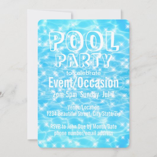Zwembadfeest Strandfeest Zomerfeest modern cool Kaart (Voorkant)